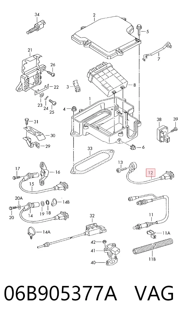Sensor de detonação 06B905377A VAG