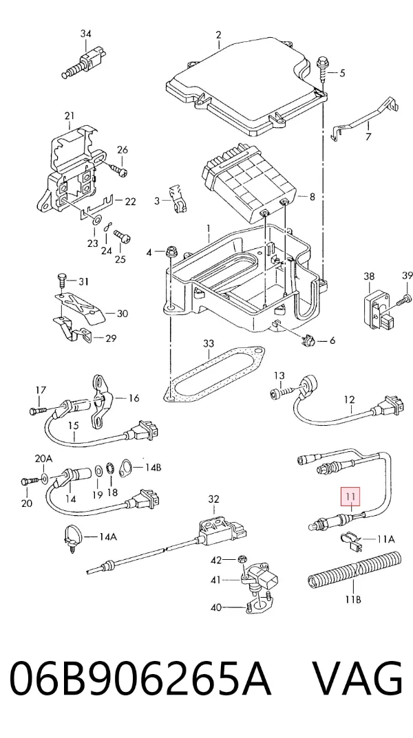 Sonda lambda, sensor de oxigênio depois de catalisador 06B906265A VAG