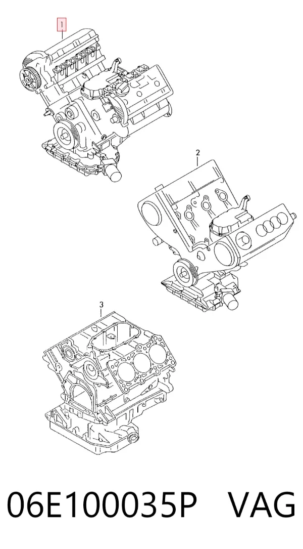 Motor montado 06E100035P VAG