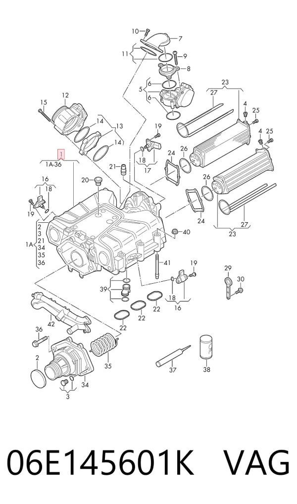Compressor de supercompressão de ar de motor 06E145601K VAG