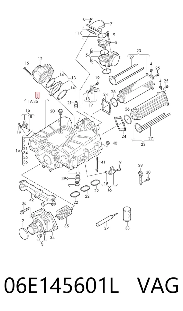 Compressor de supercompressão de ar de motor 06E145601L VAG
