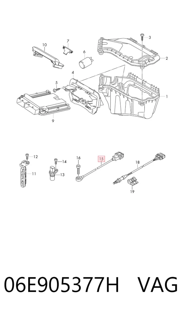 Sensor de detonação 06E905377H VAG