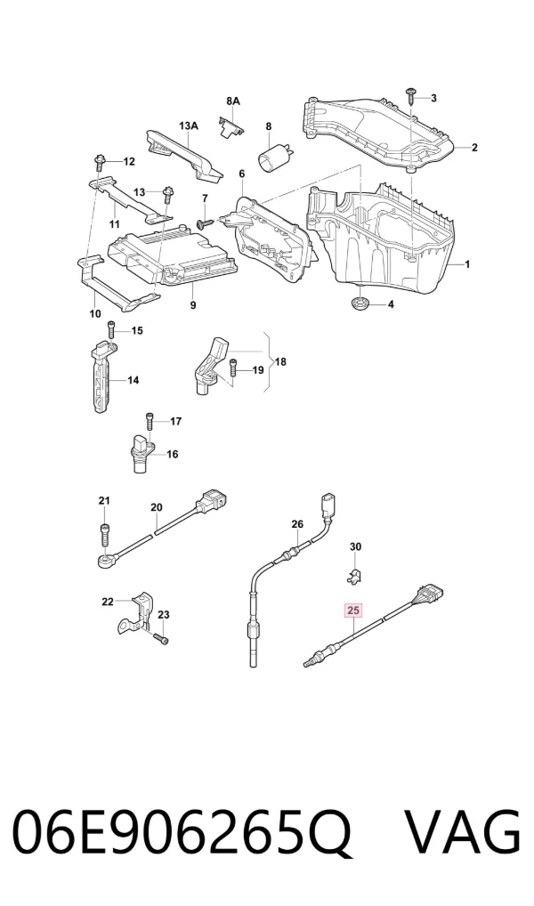 Sonda lambda, sensor de oxigênio depois de catalisador 06E906265Q VAG