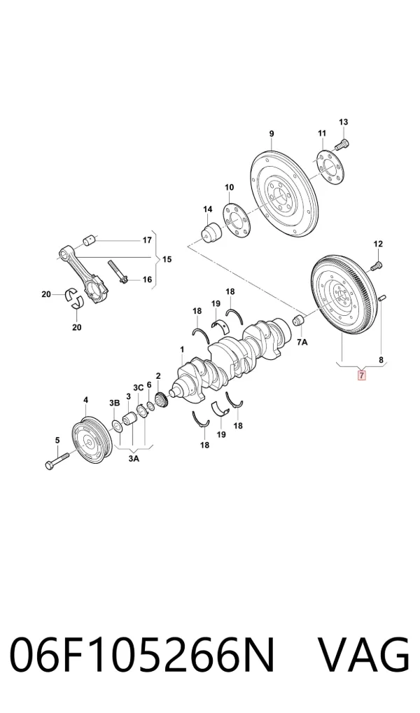 Volante de motor 06F105266N VAG