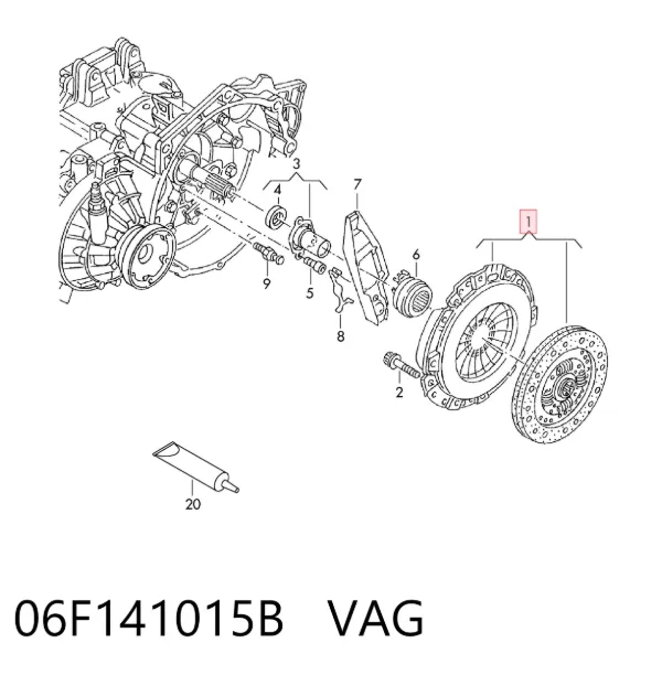 Kit de embraiagem (3 peças) 06F141015B VAG