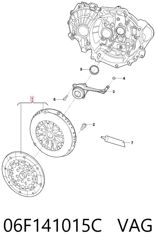 Kit de embraiagem (3 peças) 06F141015C VAG