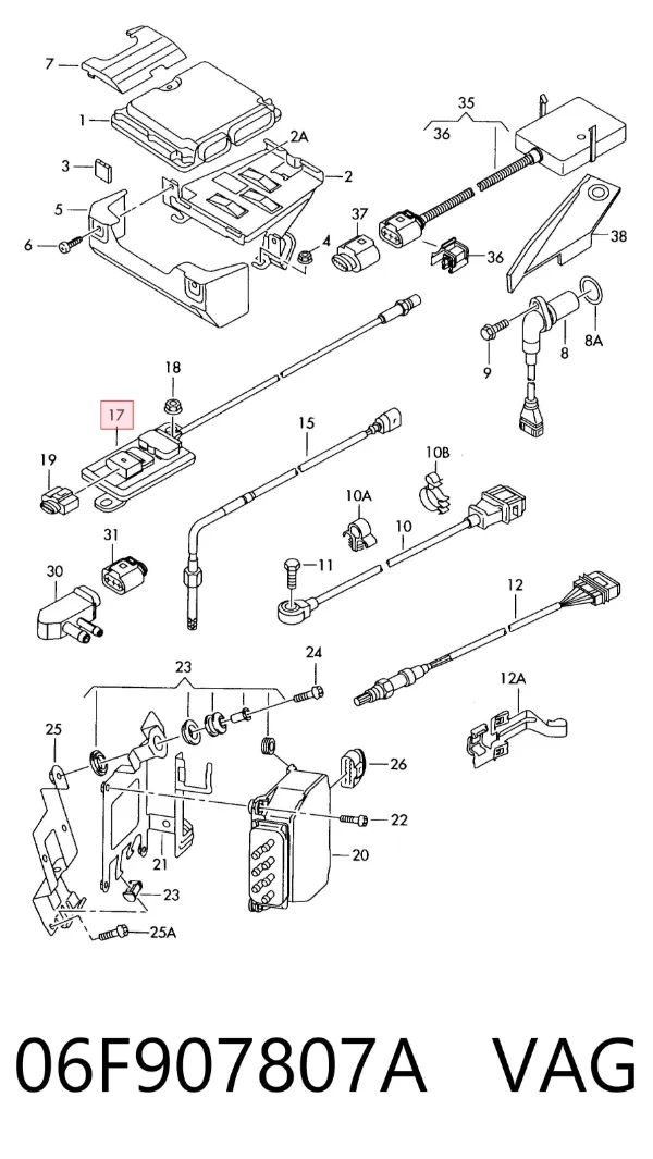 Sensor de óxidos de nitrogênio NOX 06F907807A VAG