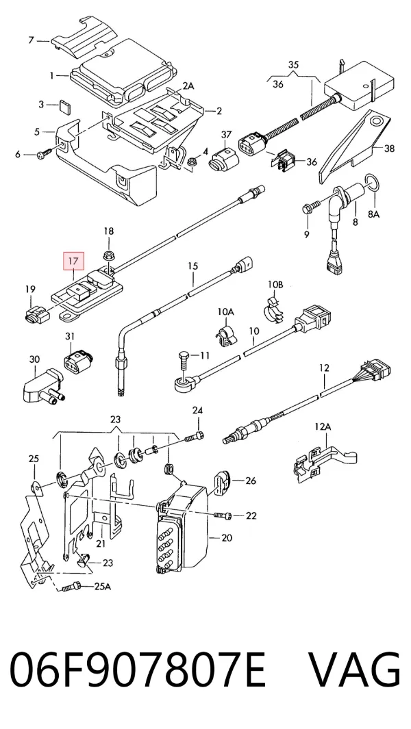 Sensor de óxidos de nitrogênio NOX 06F907807E VAG