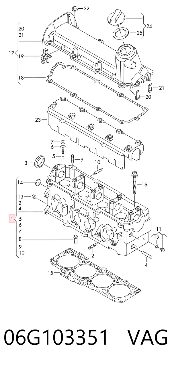 Cabeça de motor (CBC) 06G103351 VAG