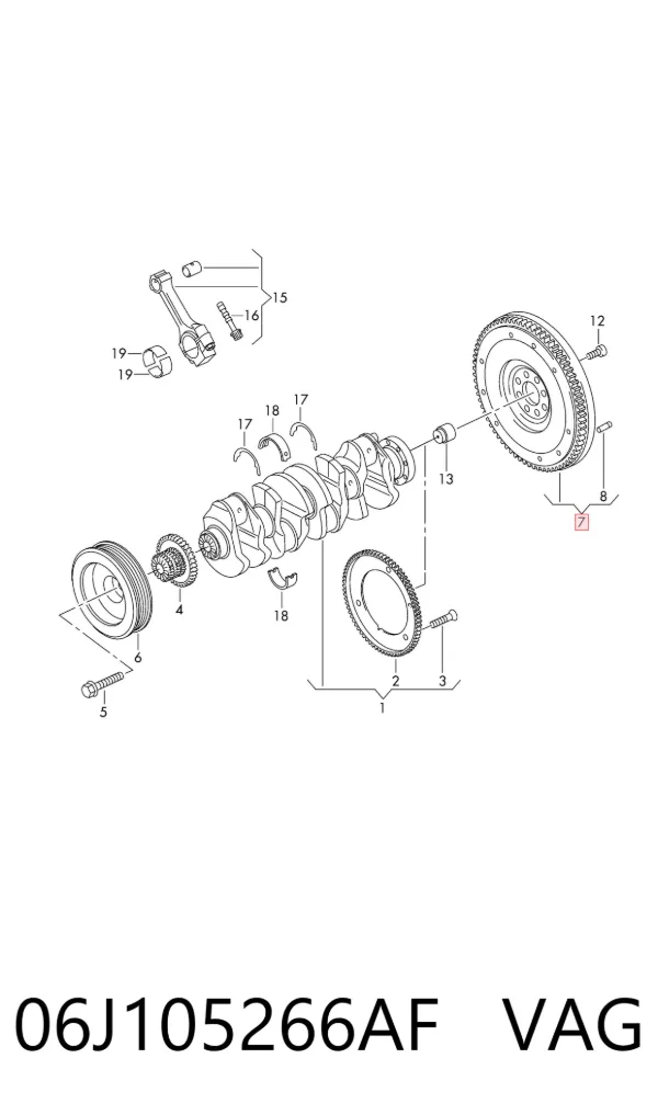 Volante de motor 06J105266AF VAG