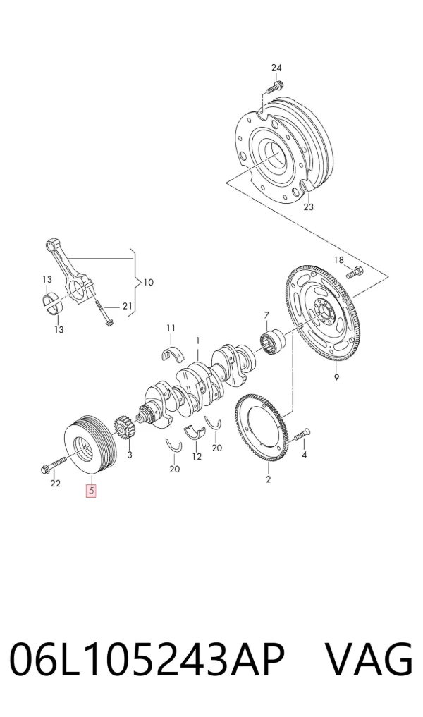 Polia de cambota 06L105243AP VAG