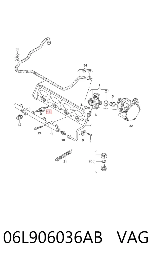 Injetor de injeção de combustível 06L906036AB VAG