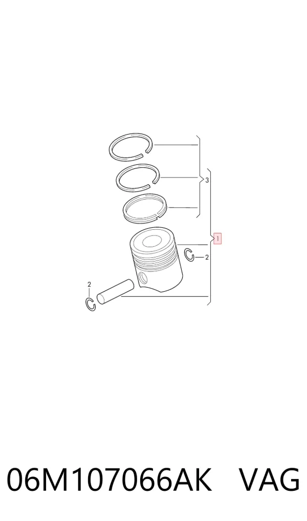 Pistão do kit para 1 cilindro, STD 06M107066AK VAG