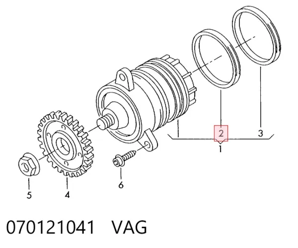 Vedante de bomba de água 070121041 VAG