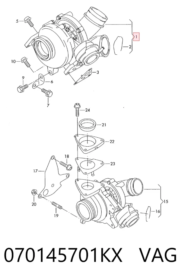Turbina 070145701KX VAG