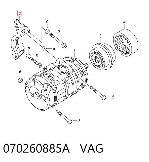 Consola do compressor de aparelho de ar condicionado 070260885A VAG