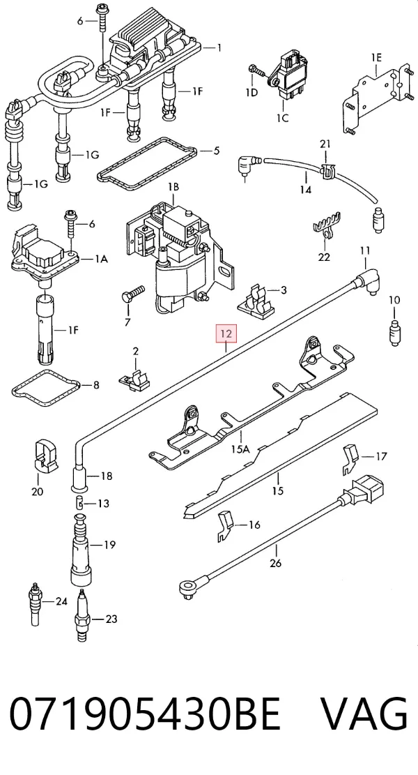 Fios de alta voltagem, kit 071905430BE VAG