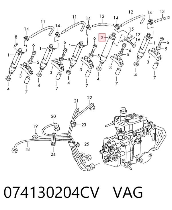 Injetor de injeção de combustível 074130204CV VAG