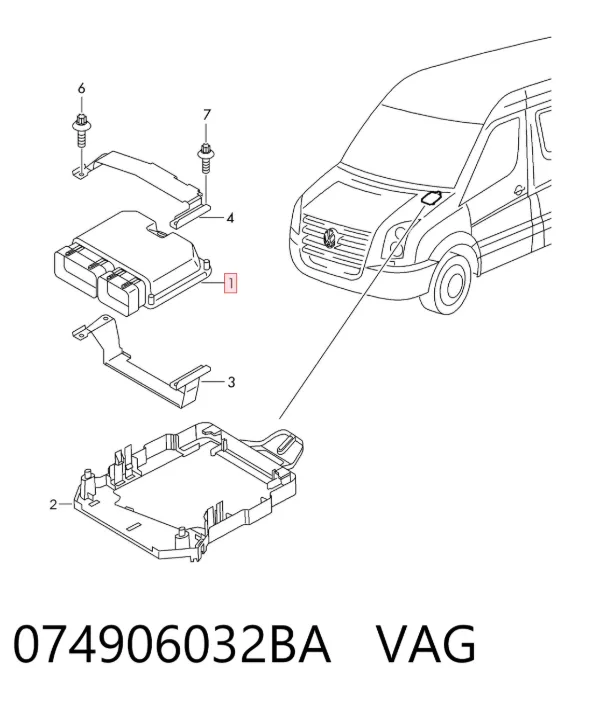 Módulo de direção (Centralina eletrônica) de motor Volkswagen Crafter 30-50