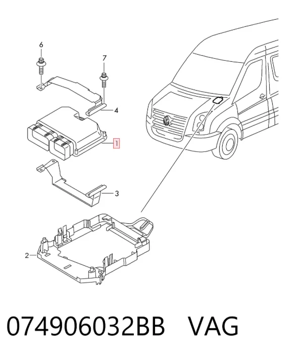 Módulo de direção (Centralina eletrônica) de motor 074906032BB VAG