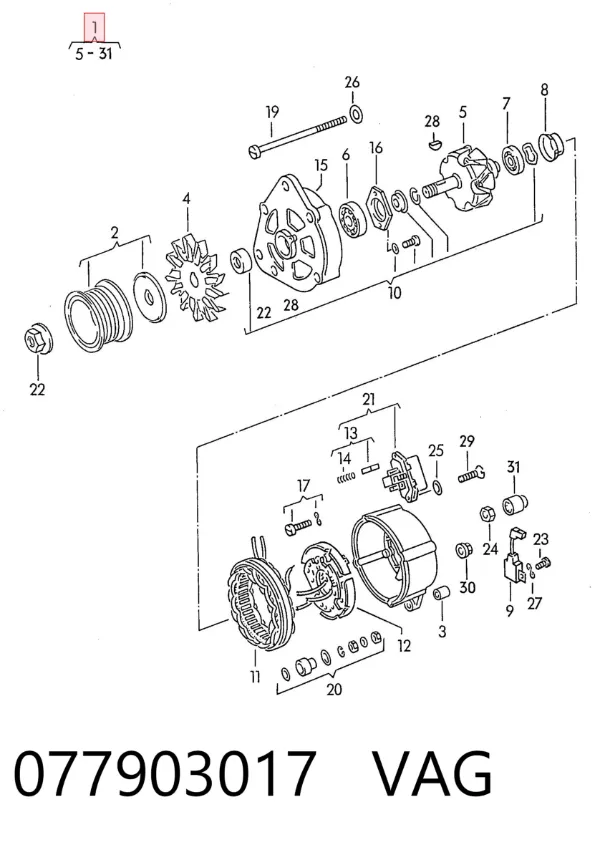 Gerador 077903017 VAG