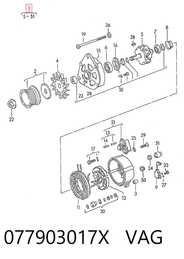 Gerador 077903017X VAG