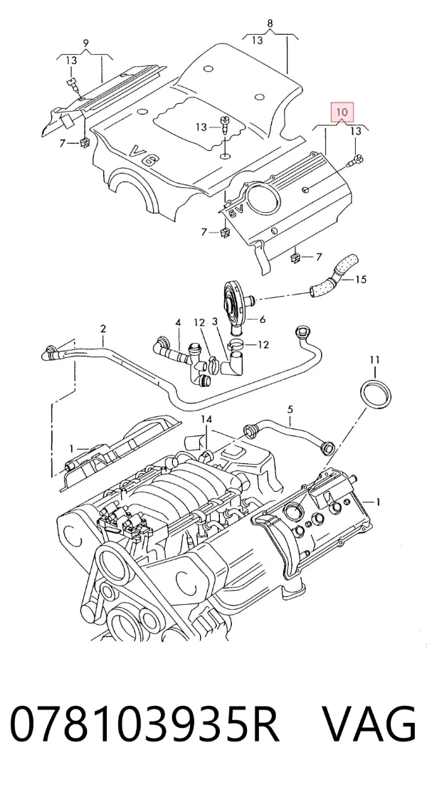 Tampa de motor decorativa Volkswagen Passat B5