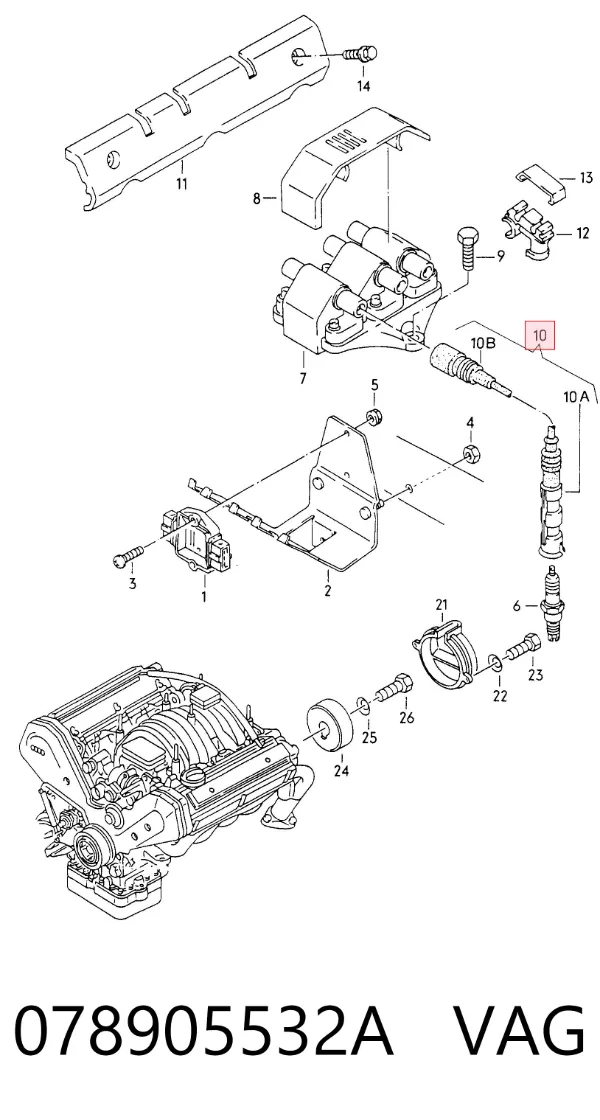 Fios de alta voltagem, kit 078905532A VAG