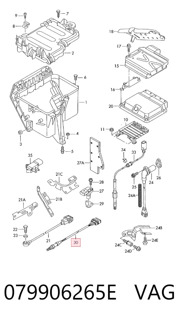 Sonda lambda, sensor de oxigênio depois de catalisador 079906265E VAG