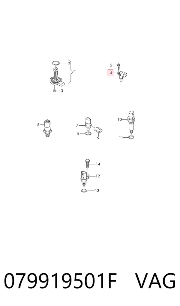 Sensor de temperatura da mistura de ar 079919501F VAG