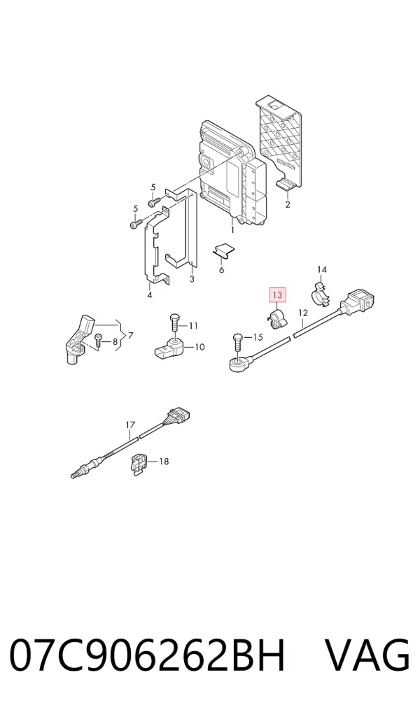 Sonda lambda, sensor de oxigênio até o catalisador 07C906262BH VAG
