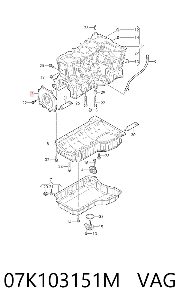 Vedação dianteira de cambota de motor Audi TT FV3, FVP