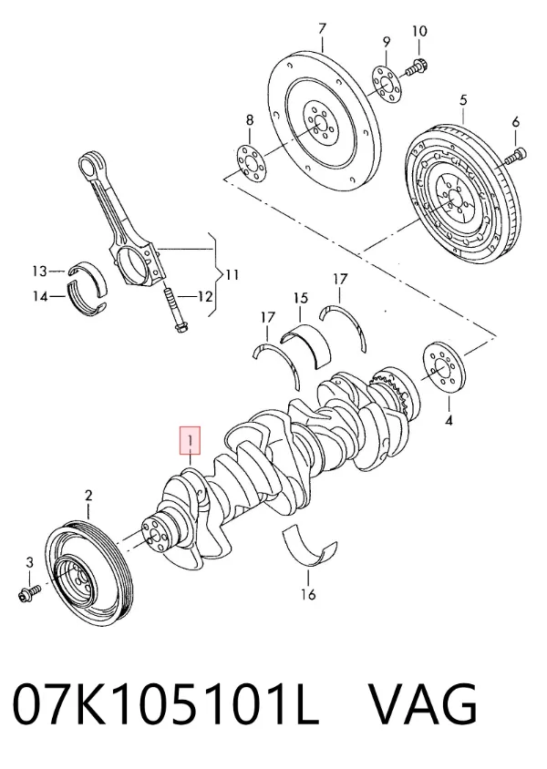 Cambota de motor 07K105101L VAG