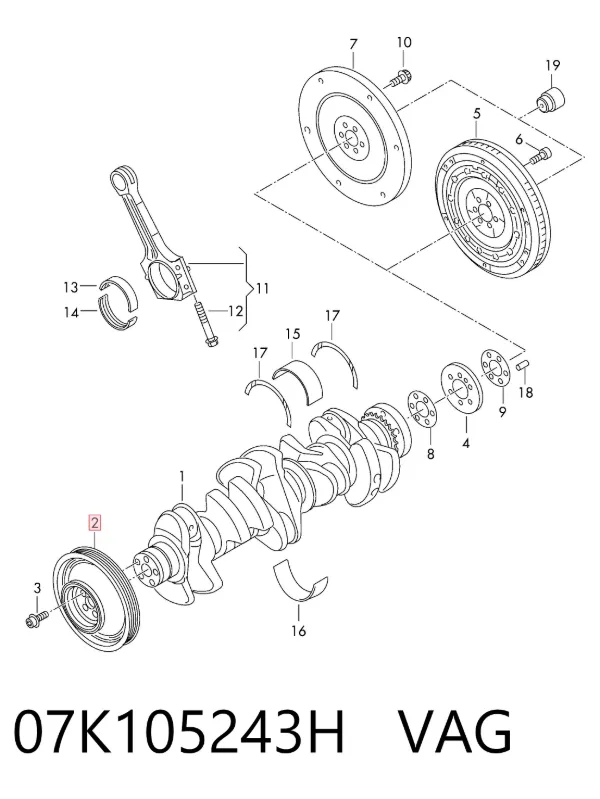 Polia de cambota 07K105243H VAG