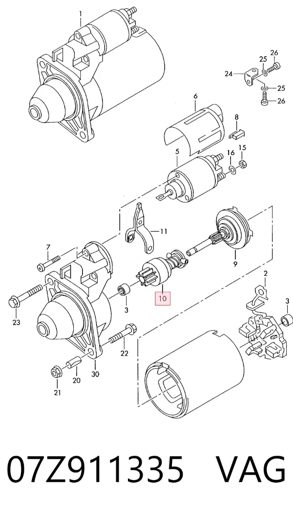 Roda-livre do motor de arranco 07Z911335 VAG