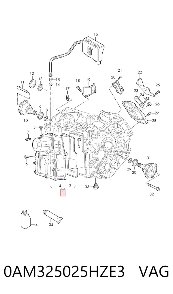 Solenoide da Caixa Automática de Mudança 0AM325025HZE3 VAG