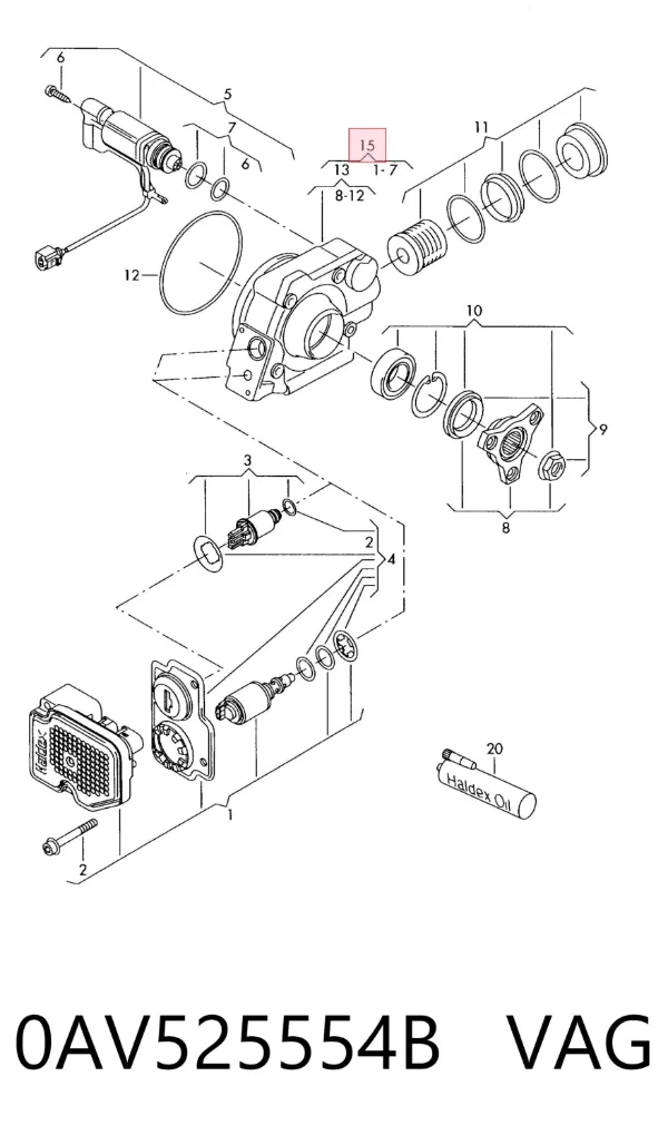 Acoplamento Haldex 0AV525554B VAG