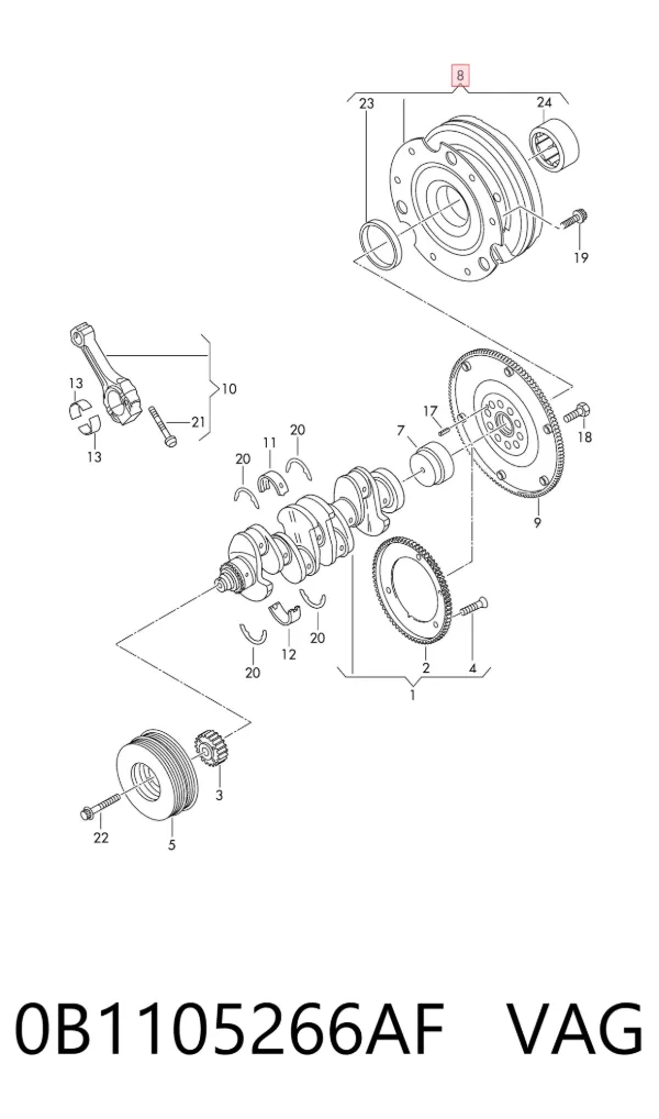 Volante de motor 0B1105266AF VAG