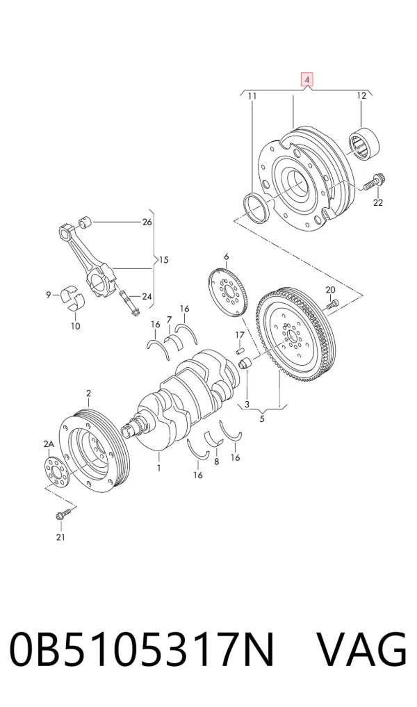 Volante de motor 0B5105317N VAG