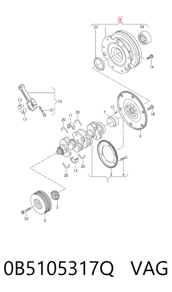 Volante de motor 0B5105317Q VAG