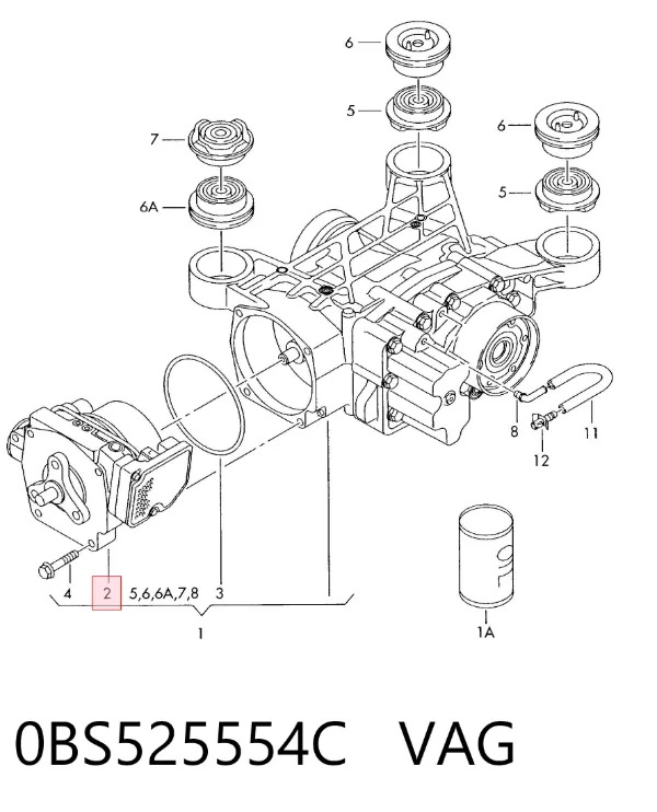 Acoplamento Haldex 0BS525554C VAG