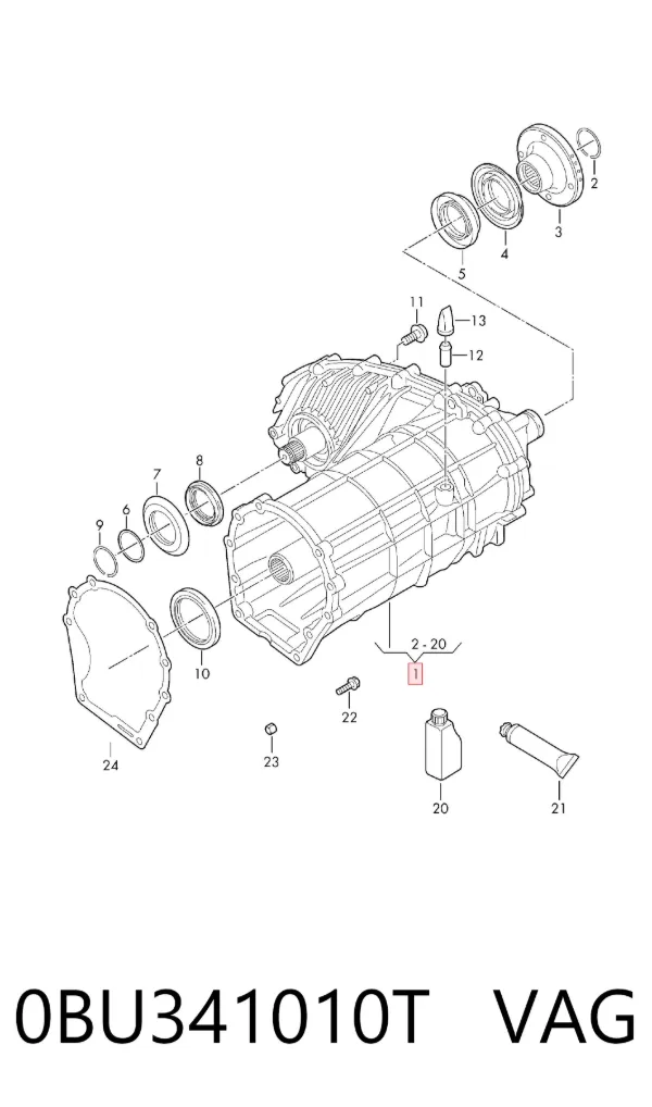 Caixa de transferência 0BU341010T VAG