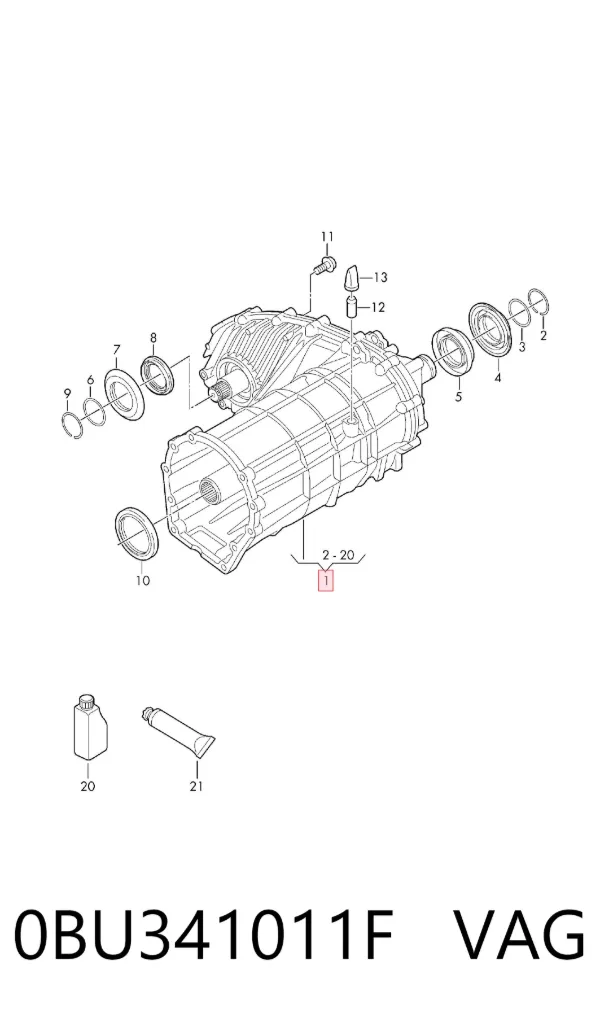 Caixa de transferência 0BU341011F VAG