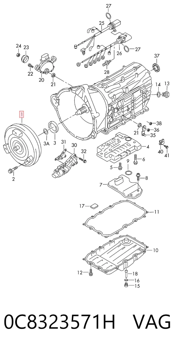 Conversor de binário da Caixa Automática de Mudança 0C8323571H VAG