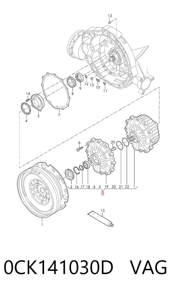 Roda-livre da Caixa Automática de Mudança 0CK141030D VAG