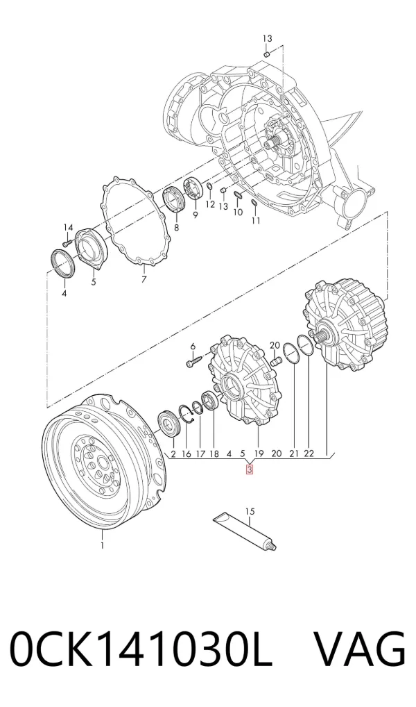 Roda-livre da Caixa Automática de Mudança 0CK141030L VAG