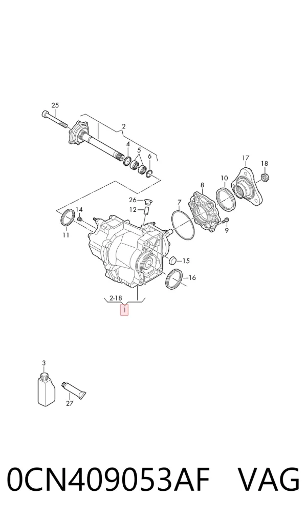 Caixa de transferência 0CN409053AF VAG