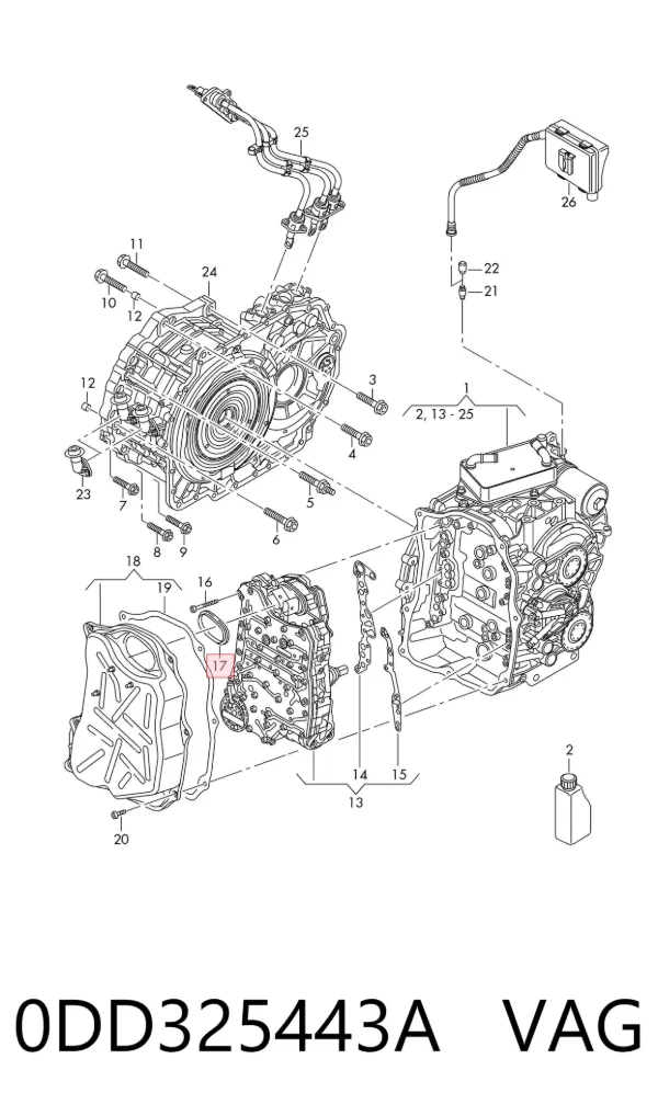 Vedante de panela da Caixa Automática de Mudança/Caixa Mecânica de Mudança 0DD325443A VAG