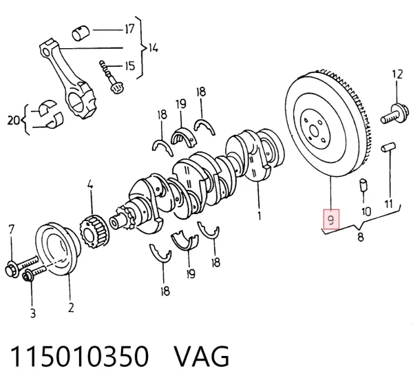 Coroa de volante 115010350 VAG