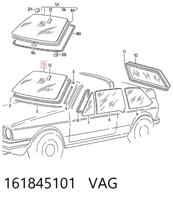 Pára-brisas 161845101 VAG